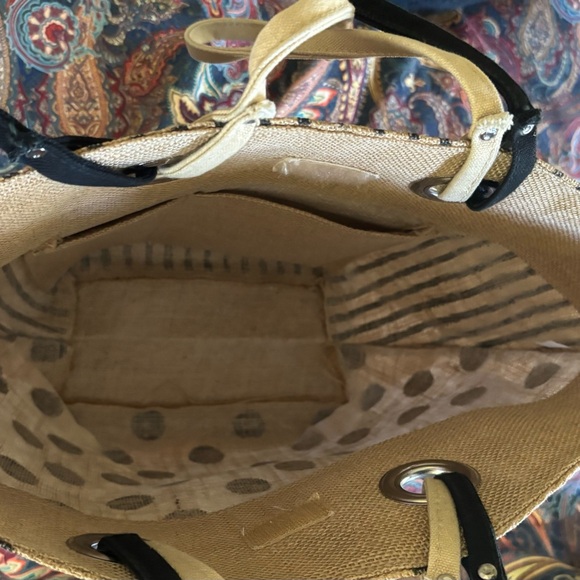 Polka Dot Tote Bag - Black and Tan - Picture 4 of 13